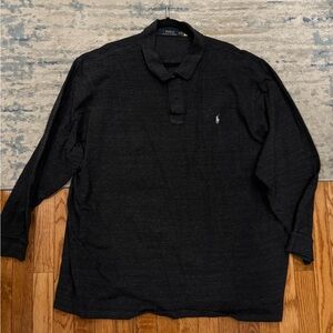 Ralph Lauren 4XB Heather Black Long Sleeve Mesh Polo Big and Tall (1 of 2)